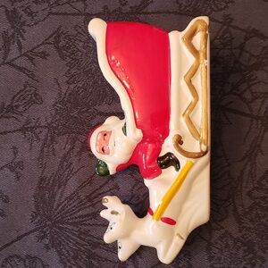 Vintage Santa Sleigh Reindeer planter